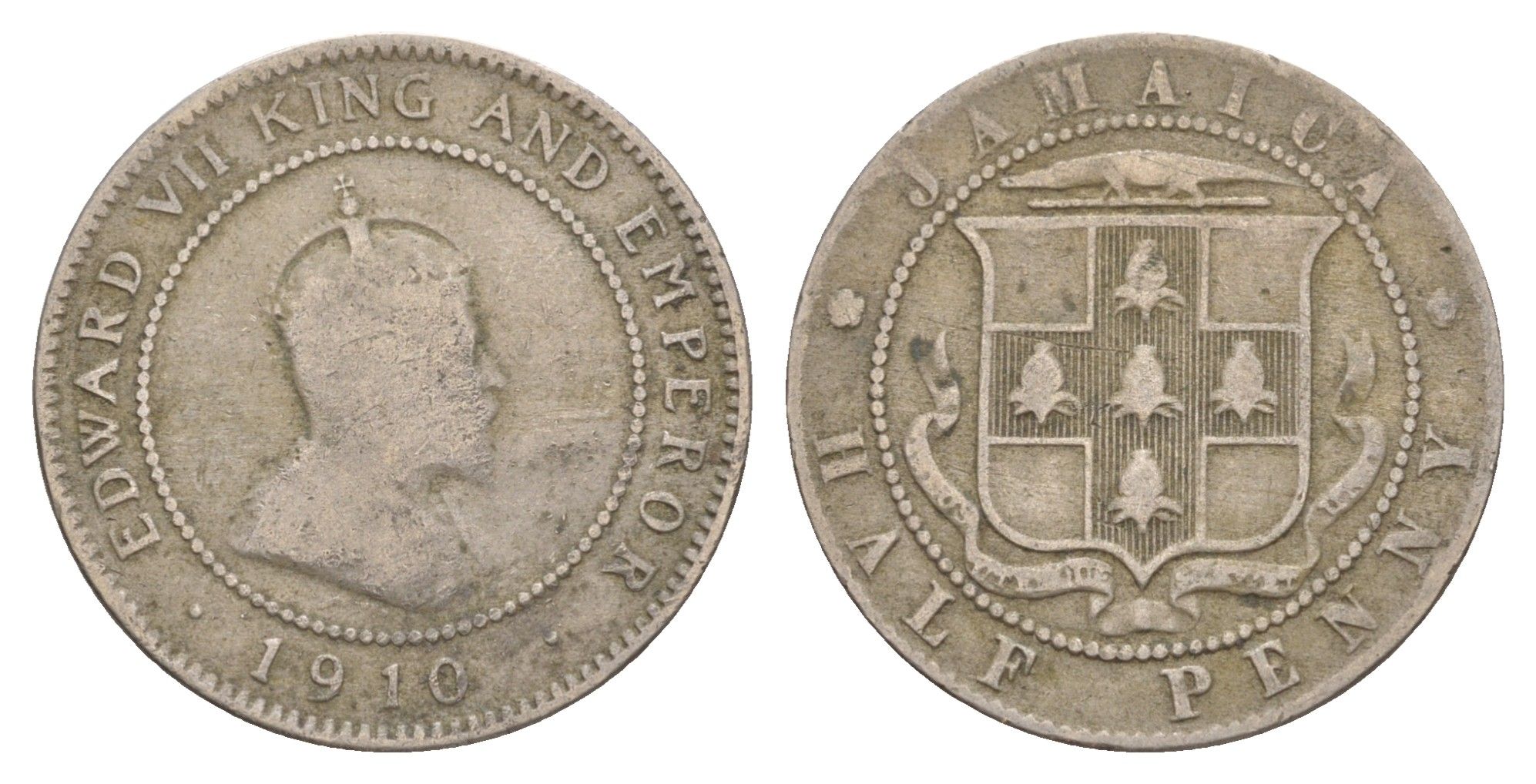 Ямайка 1/2 пенни 1910 Эдуард VII (1901-1910) KM 22 медно-никель 4626-432