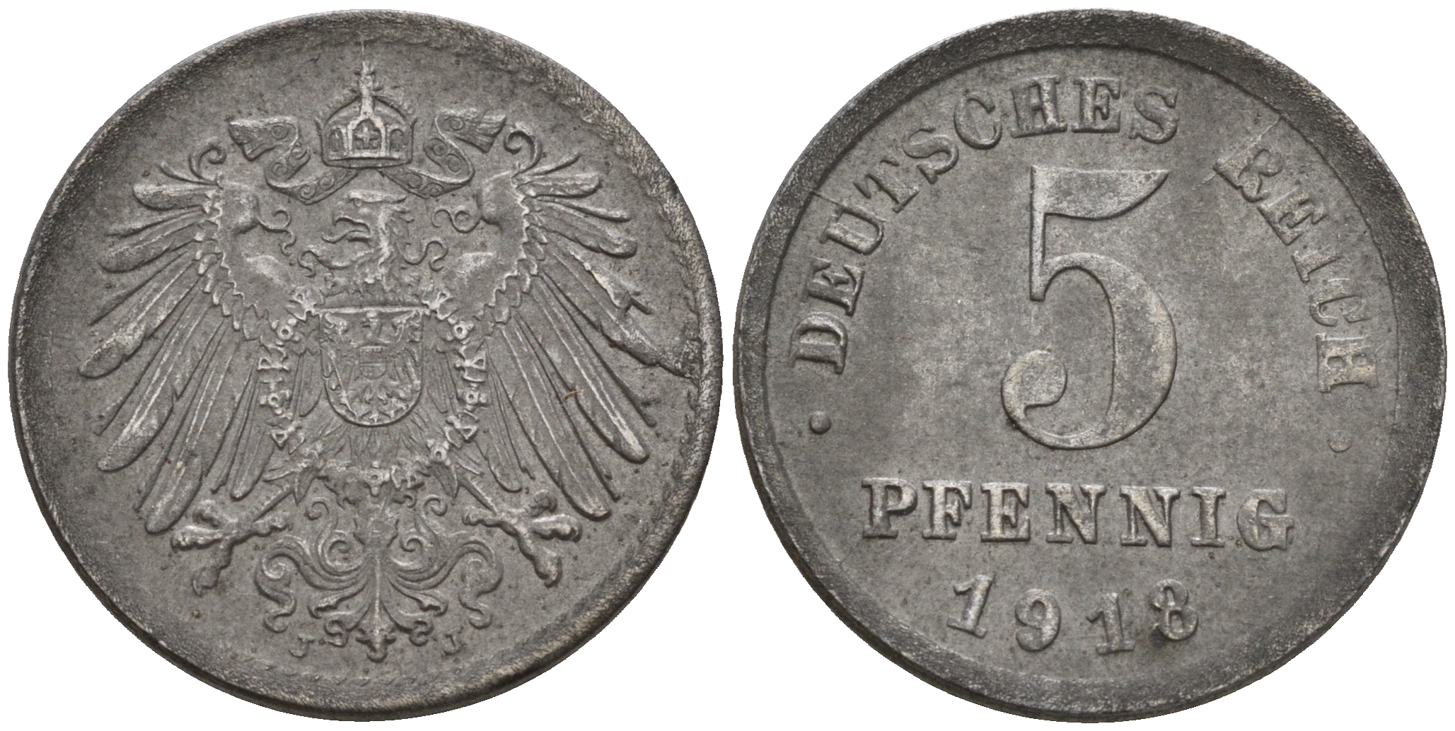 Германия 5 пфеннигов 1918 J KM 19, J. 297 железо    4596-249