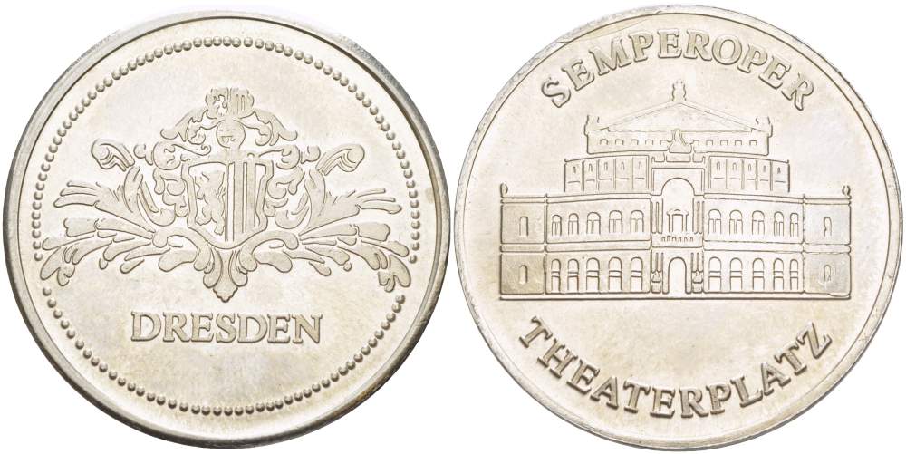 ГЕРМАНИЯ МЕДАЛЬ ND ОПЕРА ЗЕМПЕРА НА ТЕАТРАЛЬНОЙ ПЛОЩАДИ, ДРЕЗДЕН САКСОНИЯ, СЕРИЯ ДОСТОПРИМЕЧАТЕЛЬНОСТИ ДРЕЗДЕНА, ДИАМЕТР 35,5 ММ. сталь плакированная никелем 4527-533