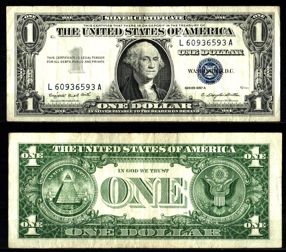 США 1 доллар 1957 Серия A, Джордж Вашингтон Pick 419 a бумага 2119-19-3-2