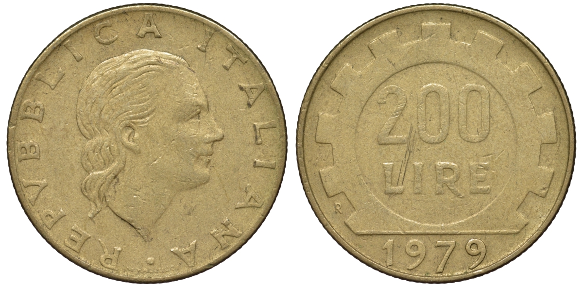 Италия 200 лир 1979 R KM 4543-832