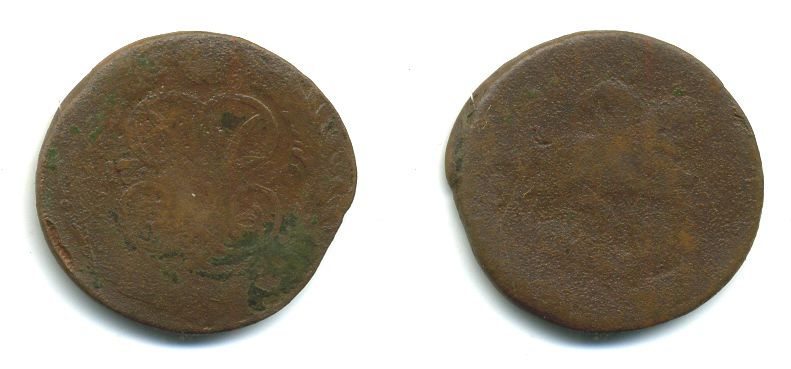 РОССИЯ 1 КОПЕЙКА 1760 медь 61-831