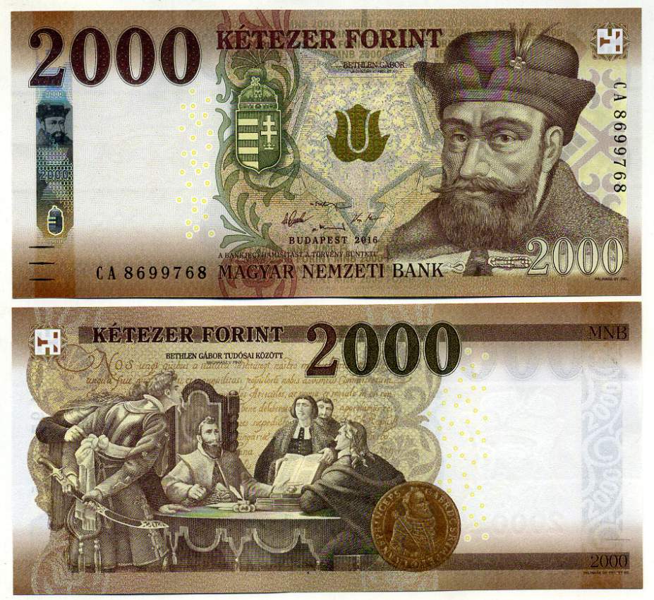Венгрия 2000 форинтов 2016 Габор Бетлен, заседание с учеными Pick 204 а бумага UNC (пресс) 449-40-1