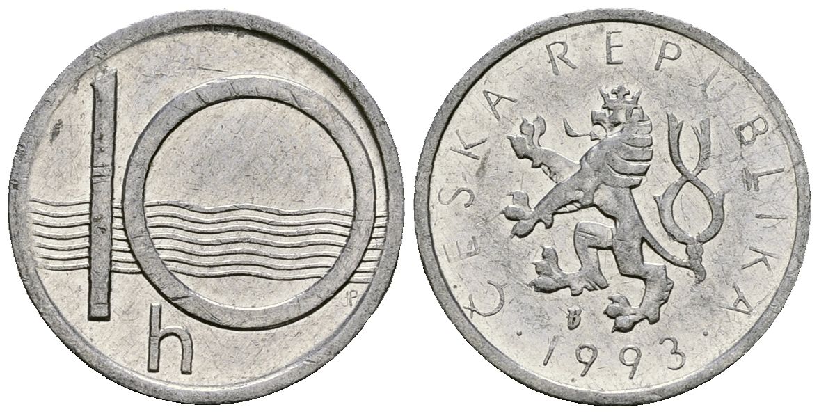 Чехия 10 геллеров 1993 KM 6 алюминий 4173-946