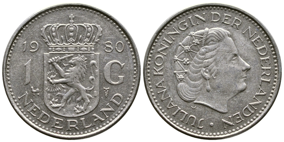 Нидерланды 1 гульден 1980 Юлиана (1948-1980) KM 184а никель 4175-755