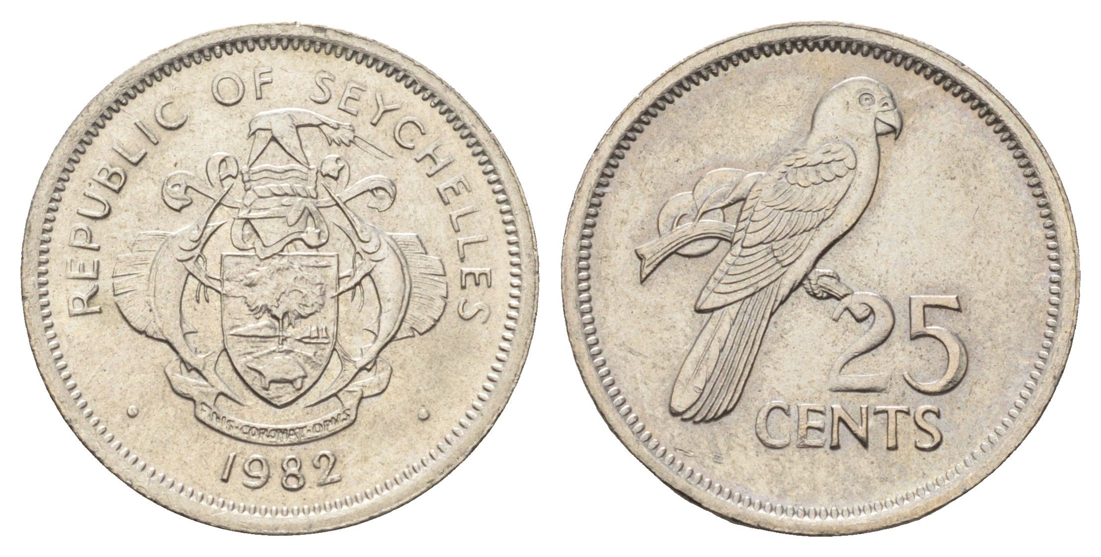 Сейшельские Острова (Сейшелы) 25 центов 1982 KM 49 медно-никель 4516-1211