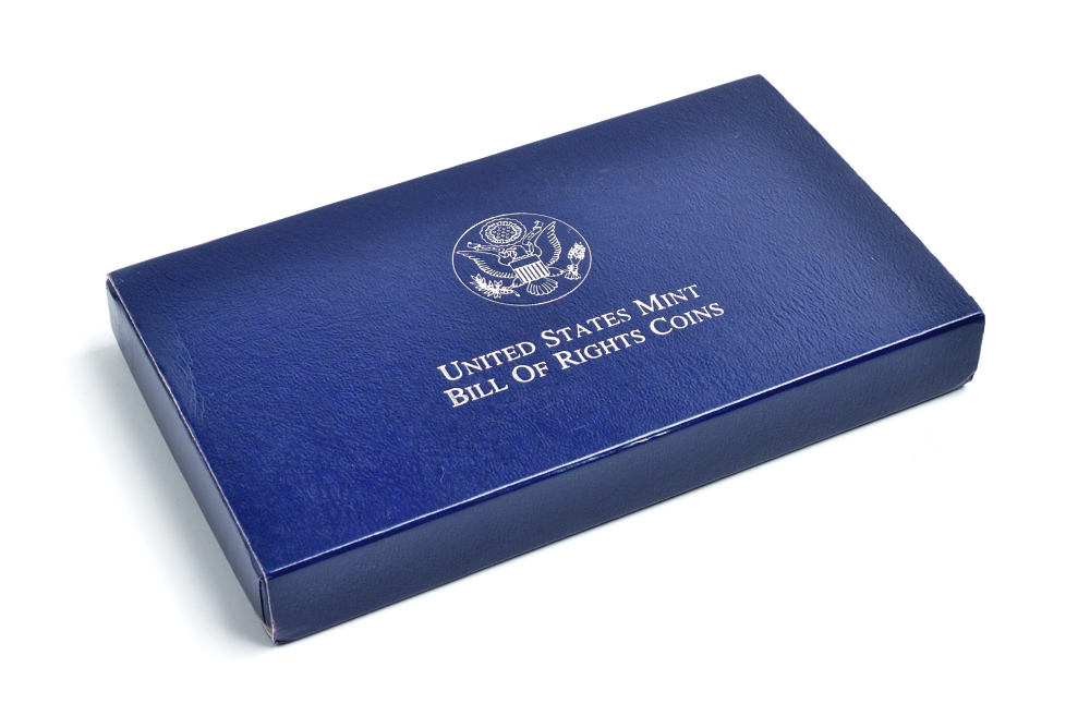 США 1 доллар 1993 S, Джеймс Мэдисон, Билль о правах, в оригинальной коробке KM 241 серебро PROOF 00-000-00