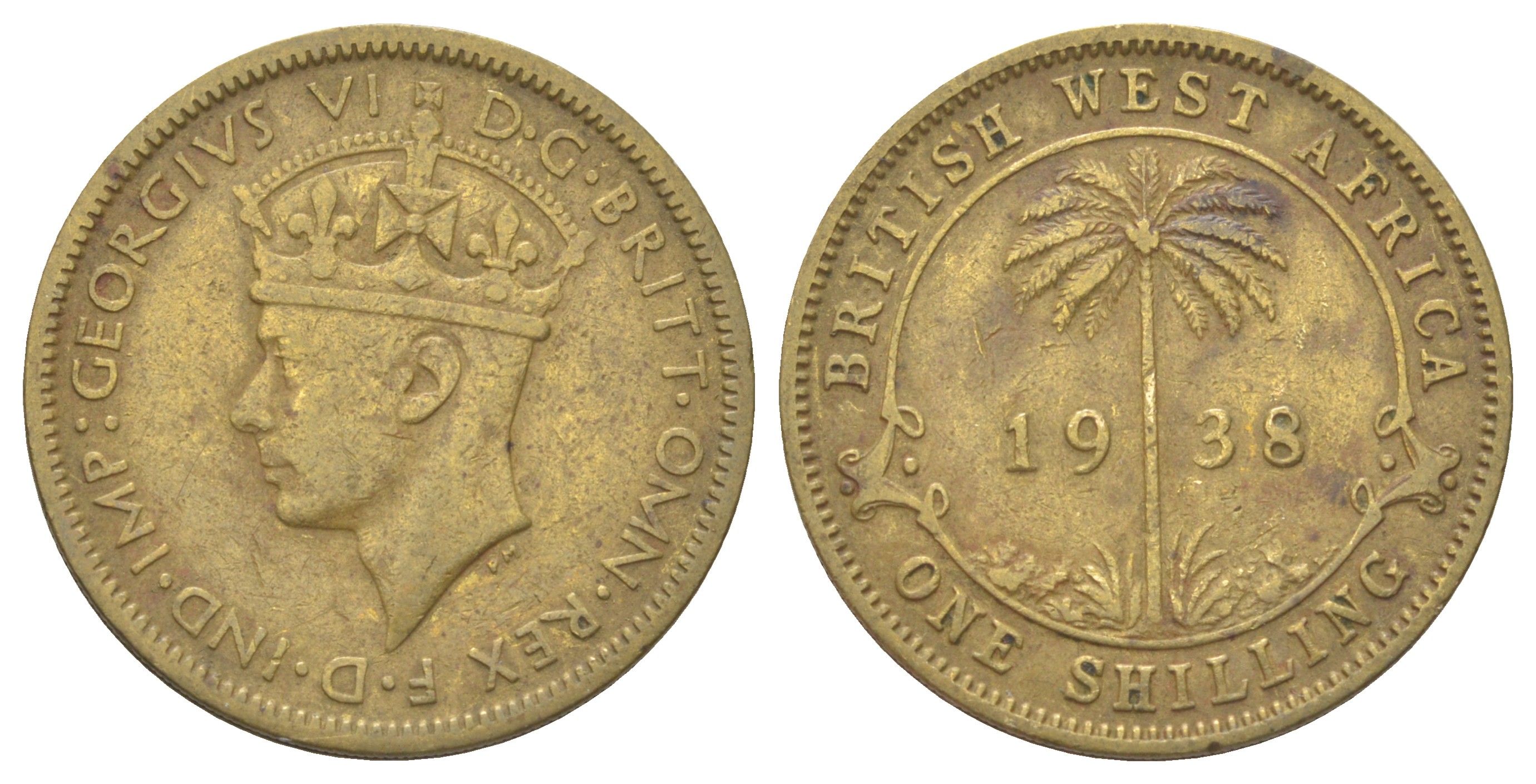 Британская Западная Африка 1 шиллинг 1938 Георг VI (1936-1952) KM 23 никель латунь 4619-147