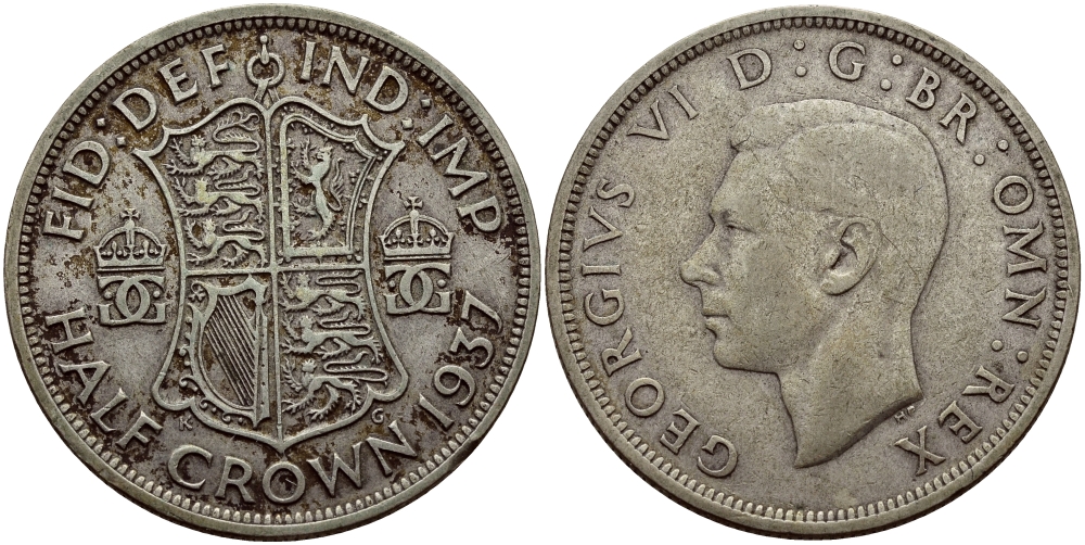 Великобритания 1/2 кроны 1942 Георг VI (1936-1952) KM 856, Spink 4080 серебро 87-1336