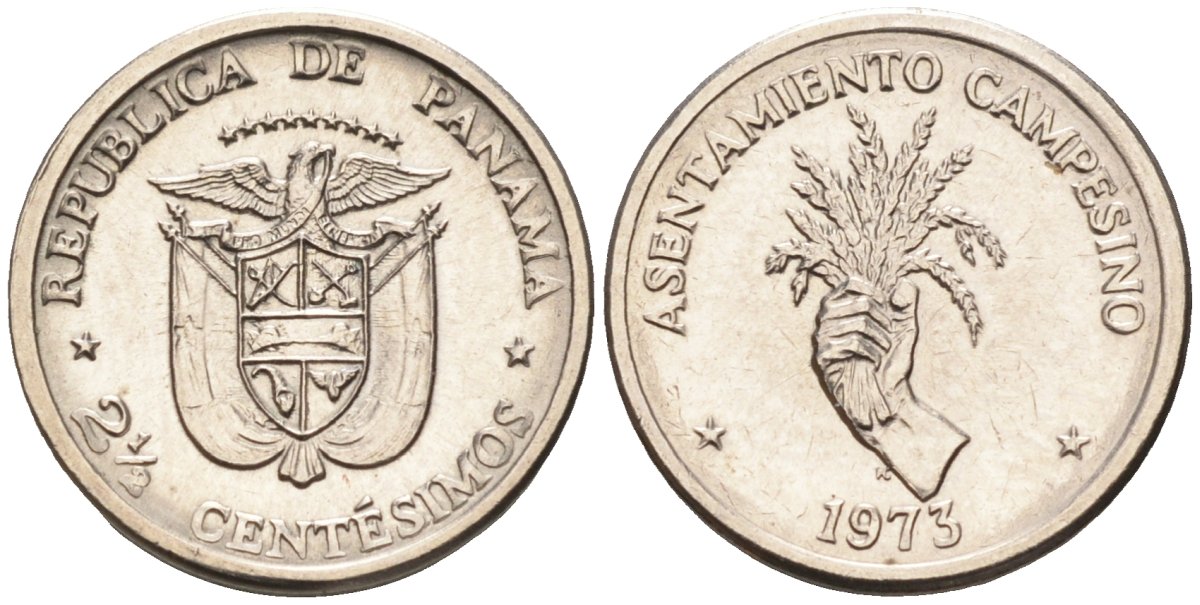 Панама 2 1/2 сентесимо 1973 ФАО, сельское хозяйство KM 32 медь плакированная медно-никелем 4580-169