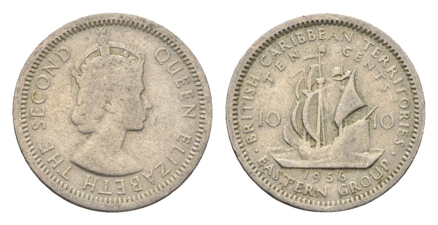 Восточные Карибы (Организация Восточно-карибских государств) 10 центов 1956 KM 5 медно-никель 4664-631