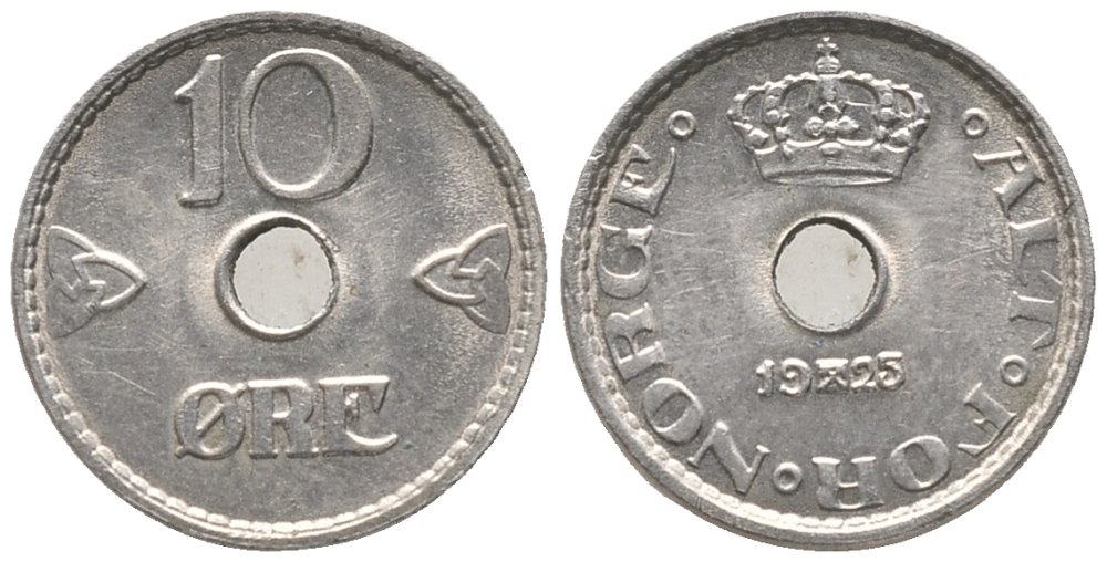 НОРВЕГИЯ 10 ЭРЕ 1925 ХОКОН VII (1905-1957) KM 383 медно-никель 100-1167