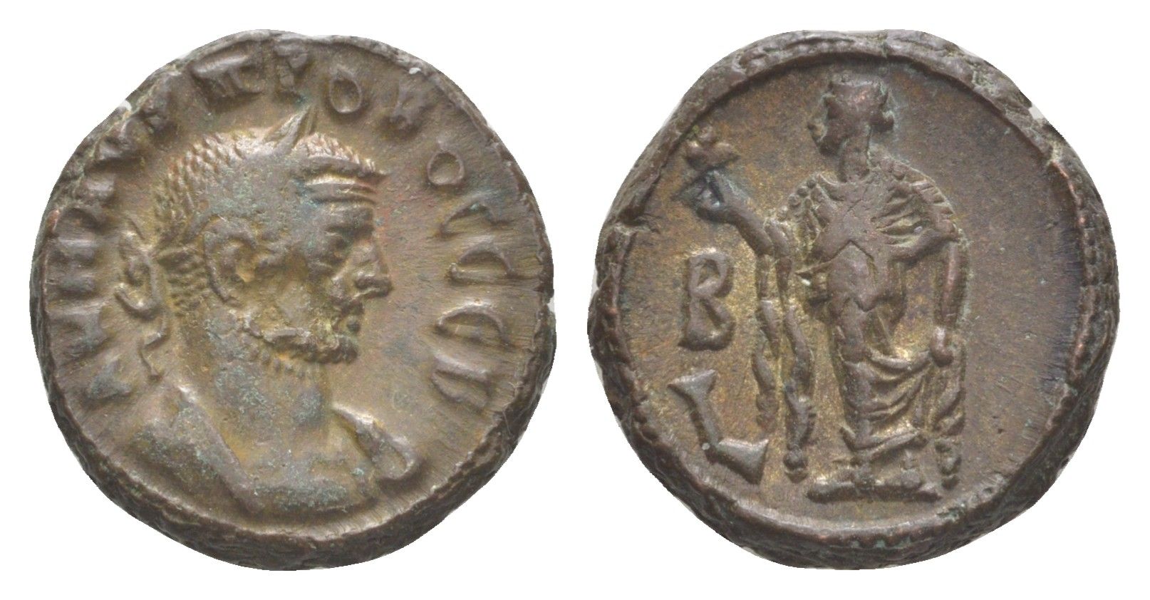 Римская Империя, Провинция Египет тетрадрахма 276-277 Проб, бюст императора/Элпида, олицетворение Надежды, Александрия, (из старой нидерландской коллекции) Dattari 5543 биллон 1100-9-75