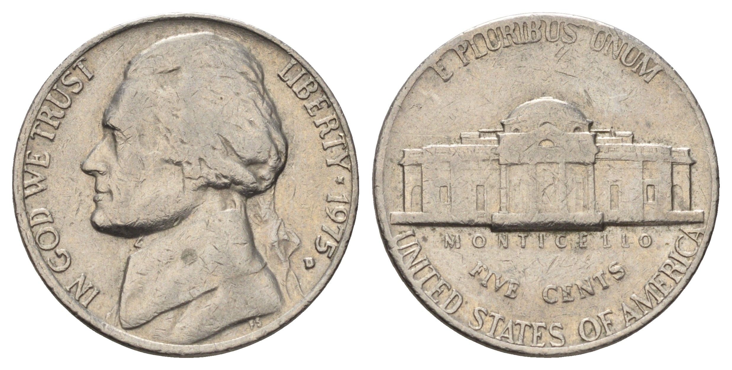 США 5 центов 1975 Джефферсон KM A192 медно-никель 4671-916