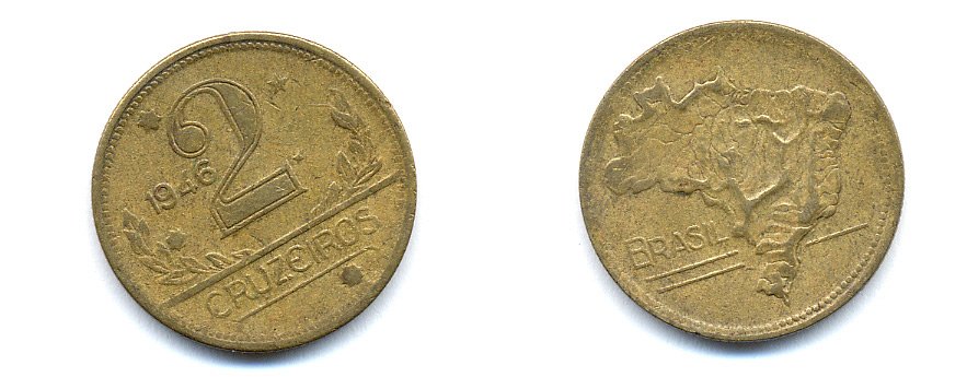 БРАЗИЛИЯ 2 КРУЗЕЙРО 1946 KM 559 алюминевая бронза 76-1011