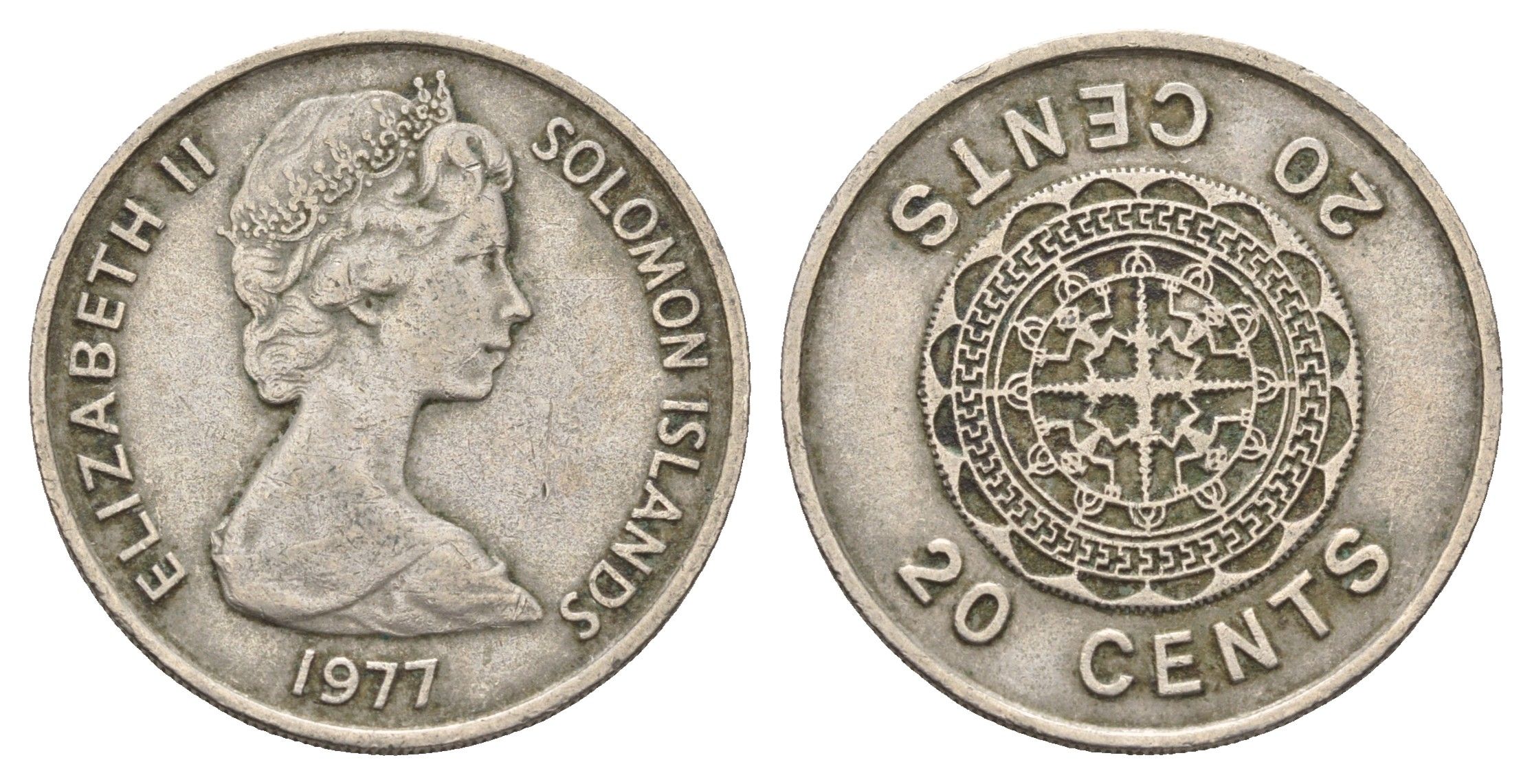 Соломоновы Острова 20 центов 1977 KM 5 медно-никель 4671-347