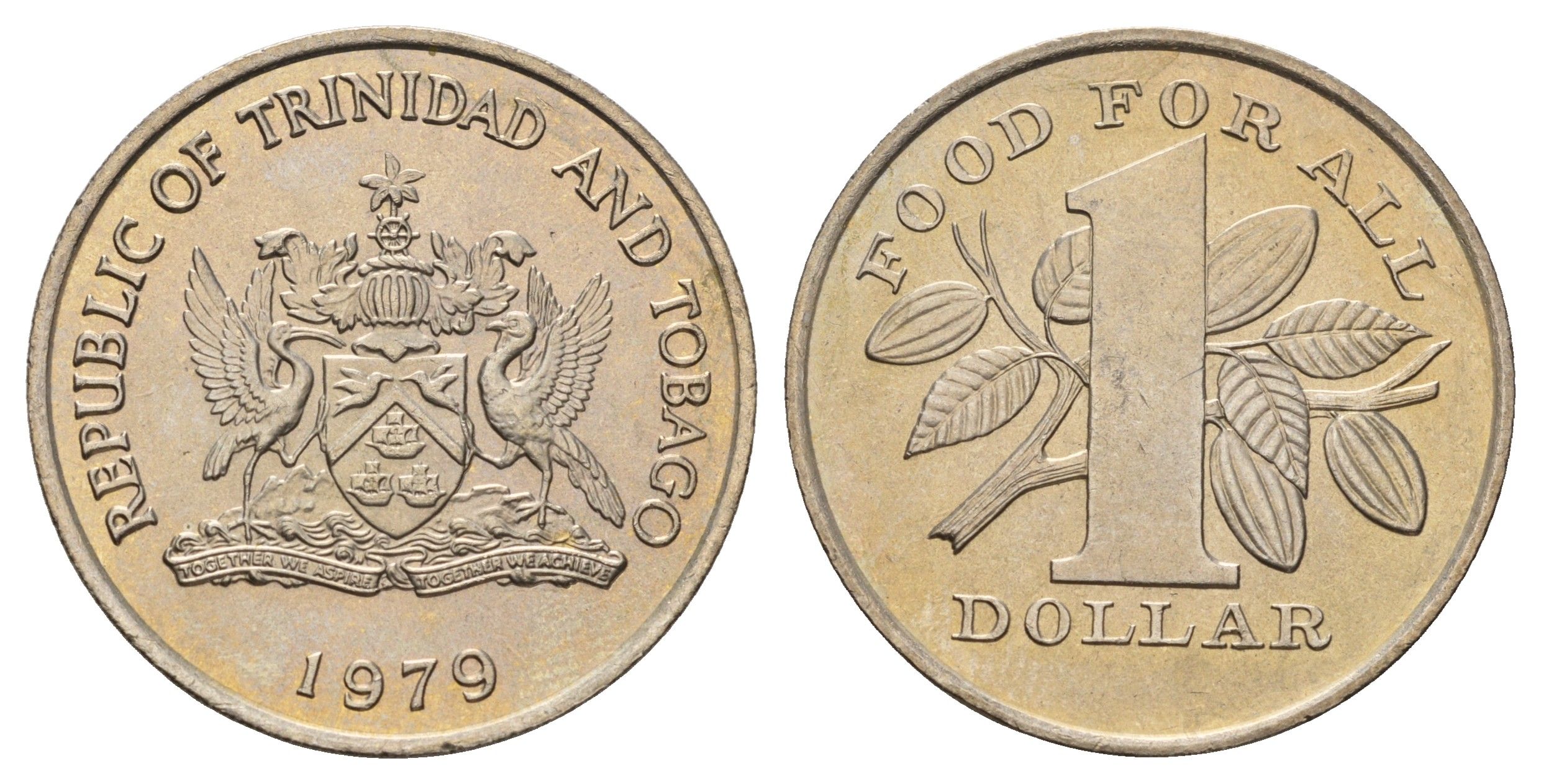 Тринидад и Тобаго 1 доллар 1979 Продовольственная программа - ФАО KM 38 медно-никель UNC 4672-336