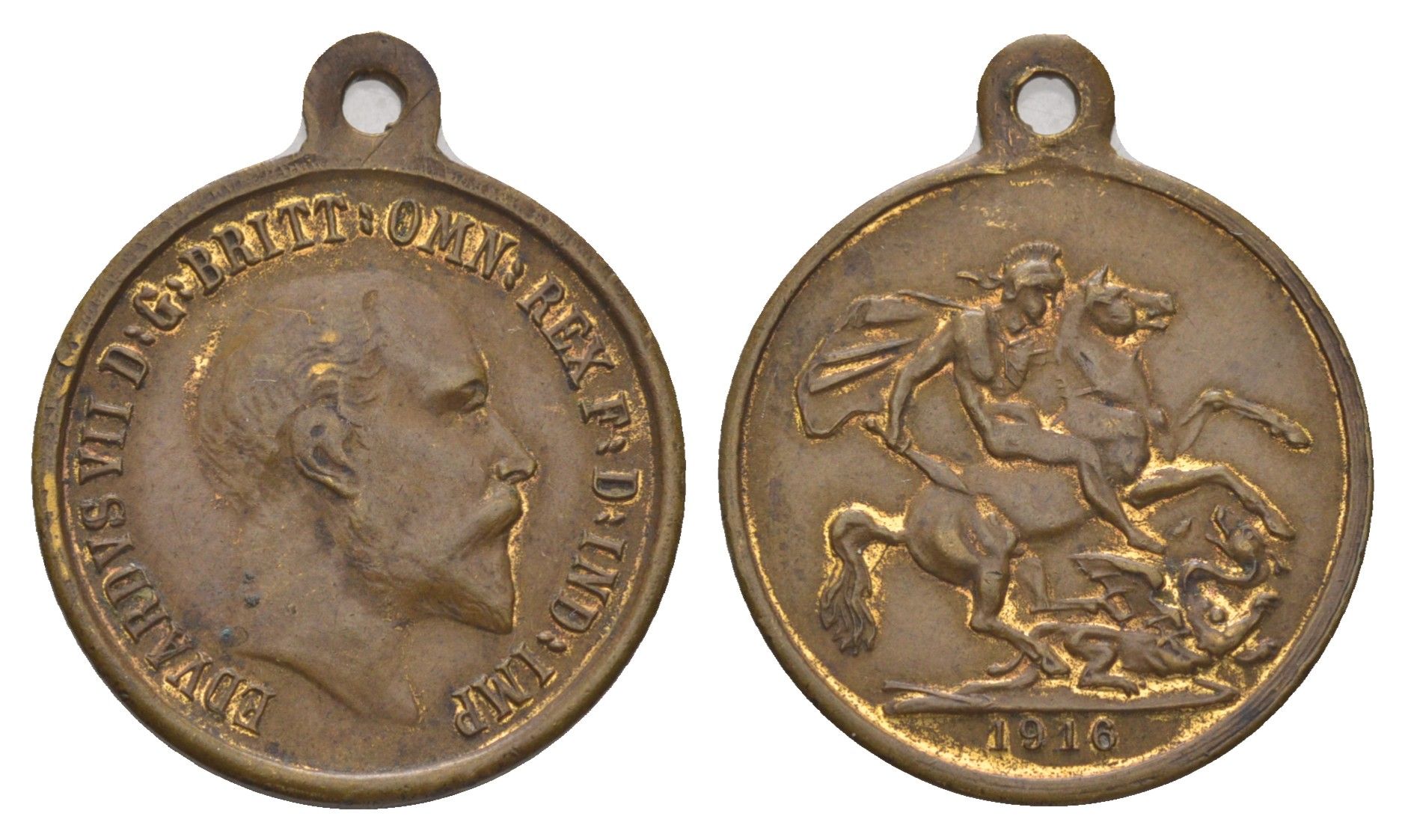 Великобритания игровой жетон - 1 соверен 1910 диаметр 23 мм, вес 4 гр латунь 4628-751