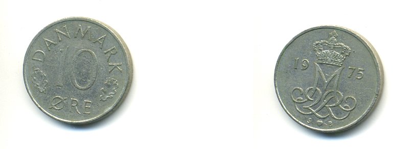 ДАНИЯ 10 ЭРЕ 1975 S; B, МАРГРЕТЕ II (1972-) KM 860.1 медно-никель 56-813