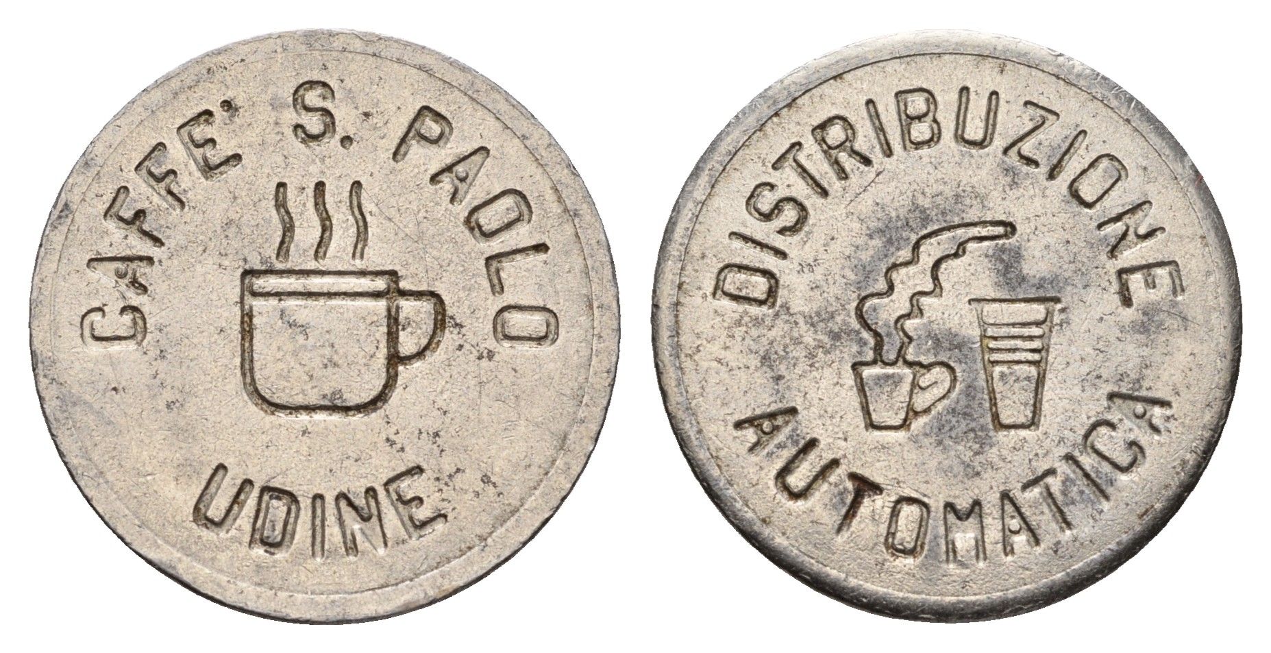 Италия жетон для выдачи напитков - кофе диаметр 24 мм, вес 6,4 гр нержавеющая сталь 4670-954