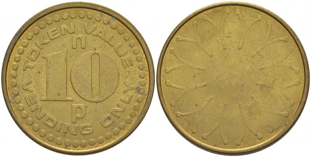 АНГЛИЯ 10 ПЕНСОВ ND , TOKEN VALUE, VENDING ONLY желтый металл 4545-122