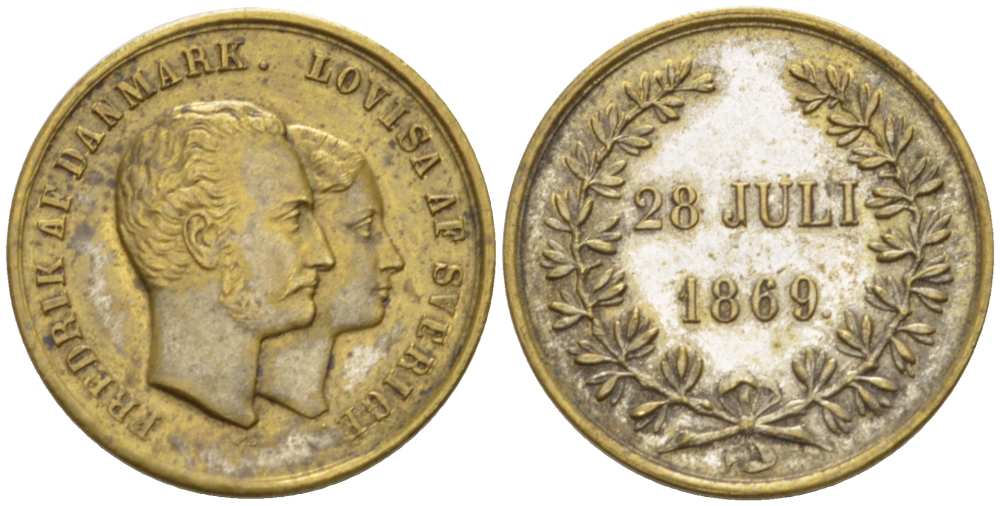 ШВЕЦИЯ ЖЕТОН 1869 НА СВАДЬБУ ПРИНЦА ФРЕДЕРИКА И МЭРИ ЭЛИЗАБЕТ ДОНАЛЬДСОН (28 ИЮЛЯ 1869), БЕЗ ПОДПИСИ МЕДАЛЬЕРАДИАМЕТР 21 ММ., ВЕС 3,38 ГР. серебро 272-1542