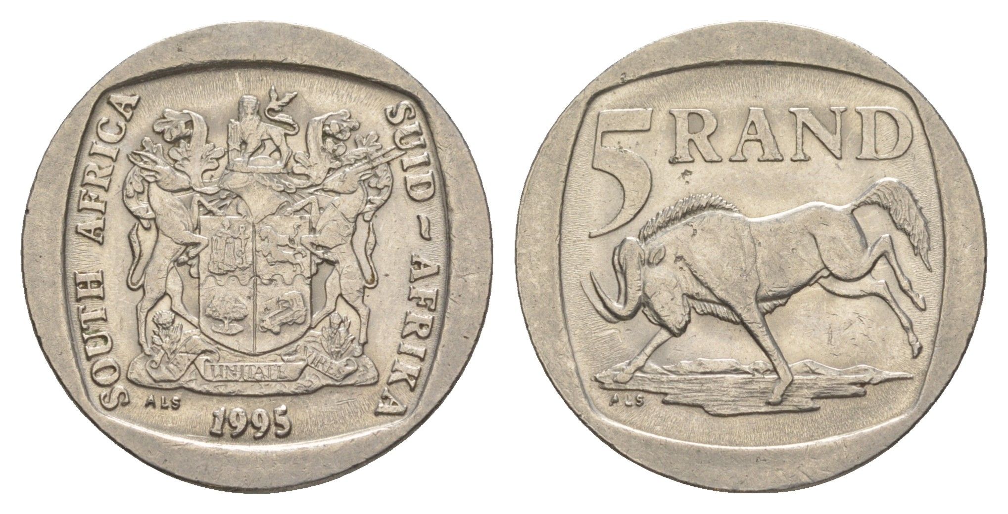 ЮАР 5 рандов 1995 KM 140 медь плакированная никелем aUNC 4546-731