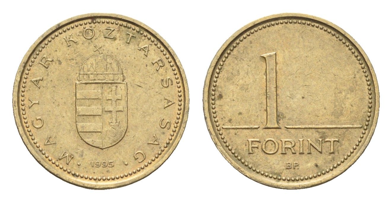 Венгрия 1 форинт 1995 BP KM 692 никель латунь 4665-155