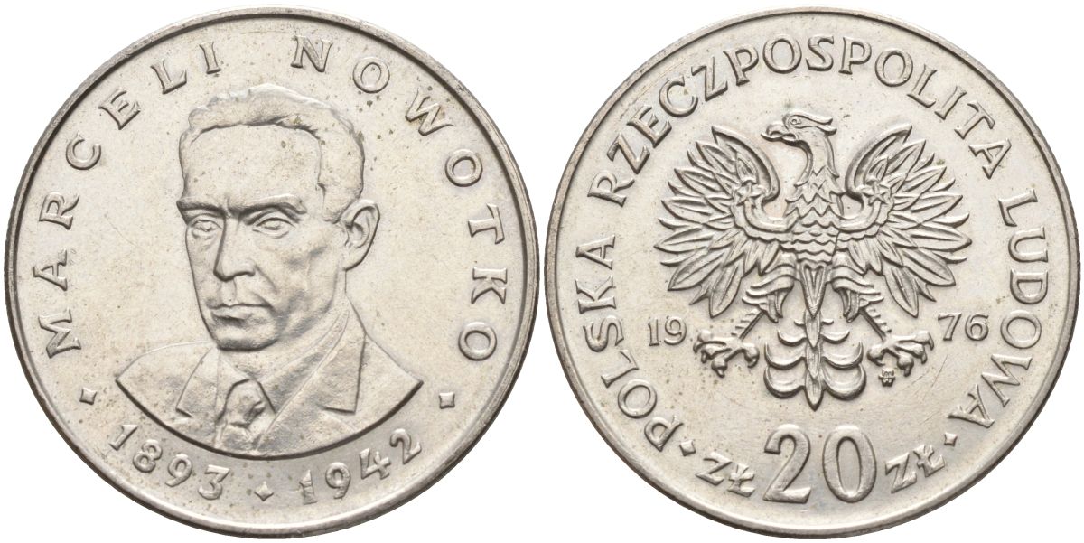 Польша 20 злотых 1976 Марсель Новотко Y 69 медно-никель 4517-1042