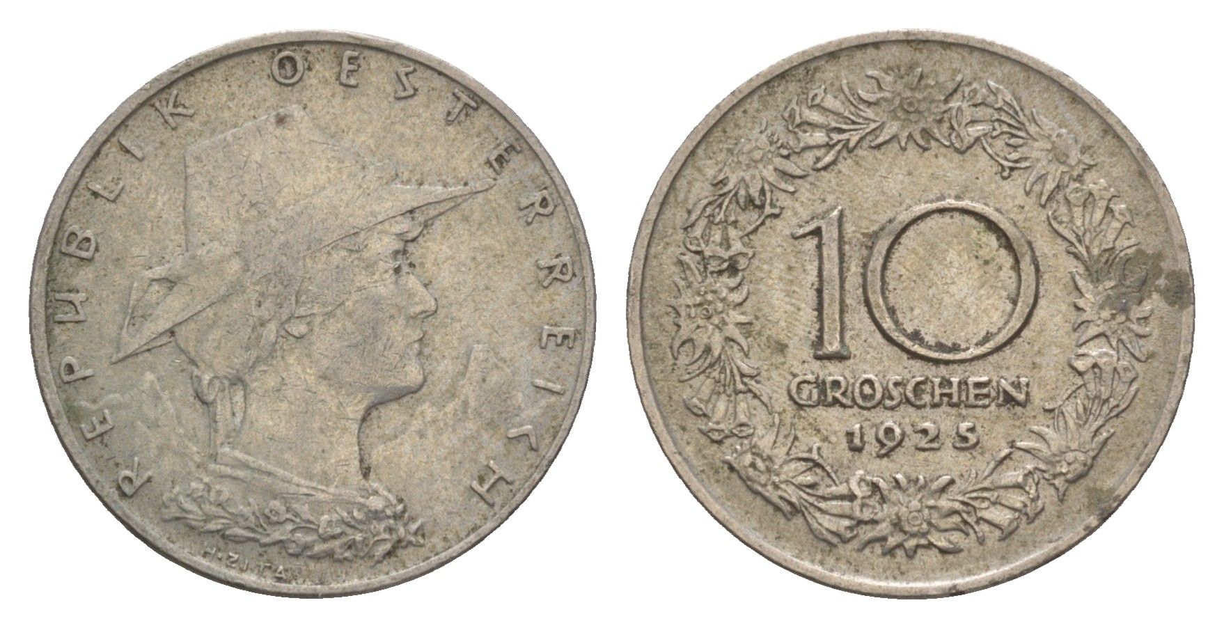 Австрия 10 грошей 1925 KM 2838 медно-никель 4659-139