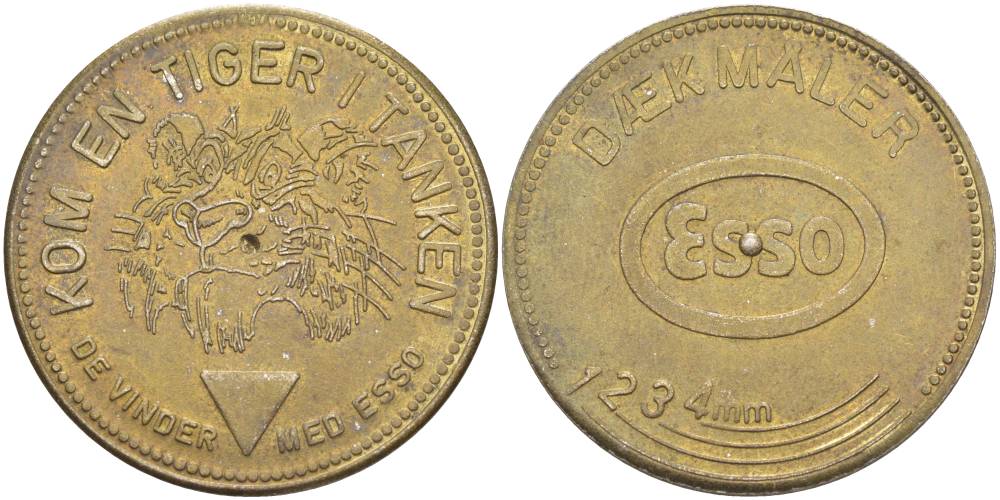 США СУВЕНИРНЫЙ ЖЕТОН ESSO ПОБЕДИТЕЛЮ, ТИГР В ПОДАРОК, ДИАМЕТР 31 ММ. жёлтый металл 4545-934