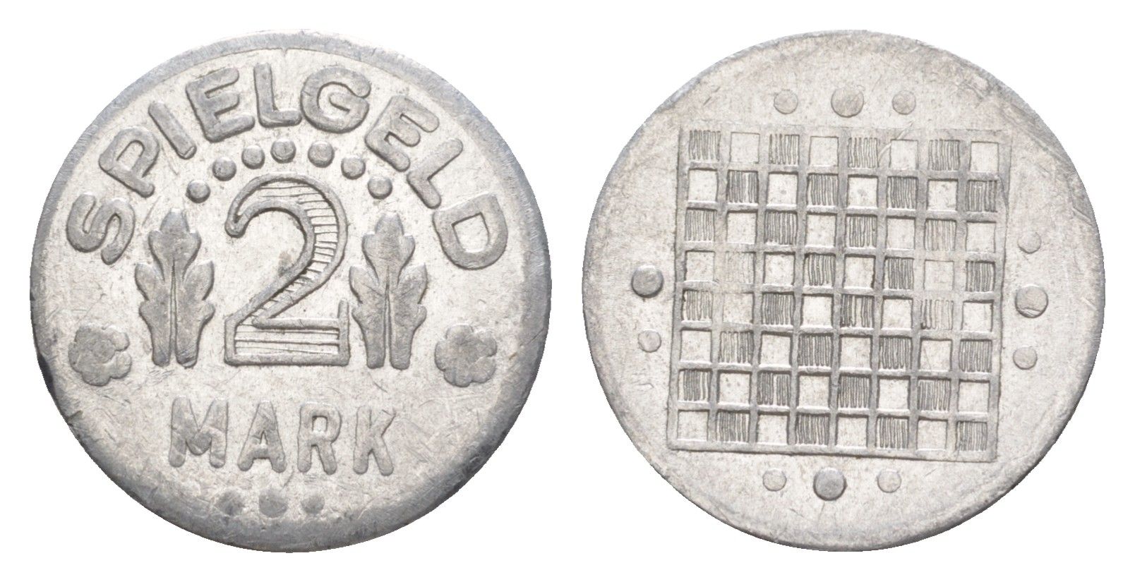 Германия игровой жетон в 2 марки ND разновидность - Глобус, вес 0,8 гр, диаметр 20 мм алюминий UNC 4636-963