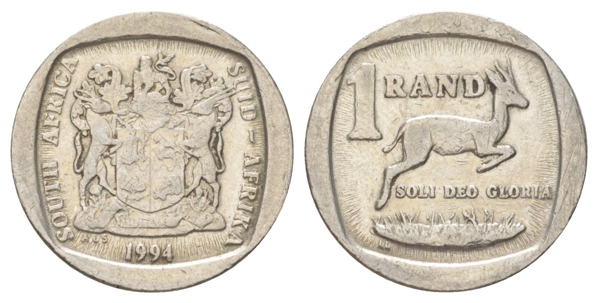 ЮАР 1 ранд 1994 KM 138 медь плакированная никелем 4627-312