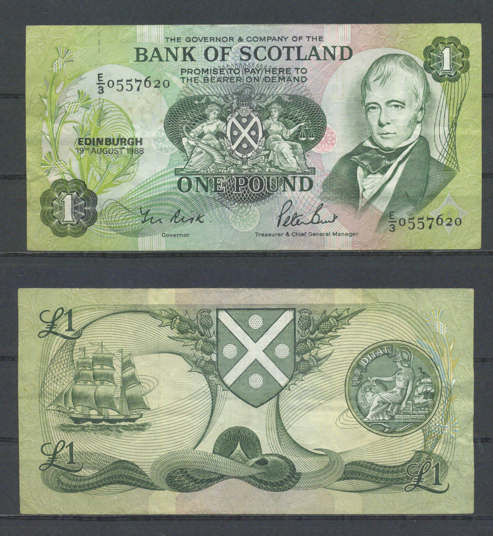 Шотландия 1 фунт 1988 Pick 111 g бумага 2198-25-1-2