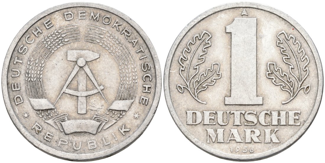 ГДР 1 марка 1956 А KM 13 алюминий 4571-722