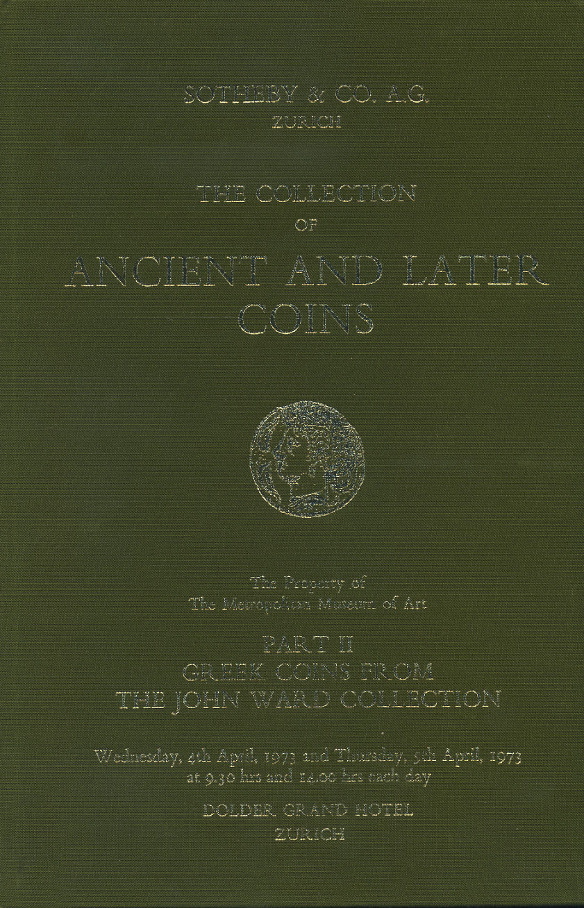 Sotheby & co Аукционный каталог. Коллекция древних и более поздних монет. Часть 2: греческие монеты из коллекции Джона Вэрда, 4-5 апреля 1973 Sotheby & co, the collection of ancient and later coins, roman gold coins, 773 лота + 31 таблица 00-01-08-13