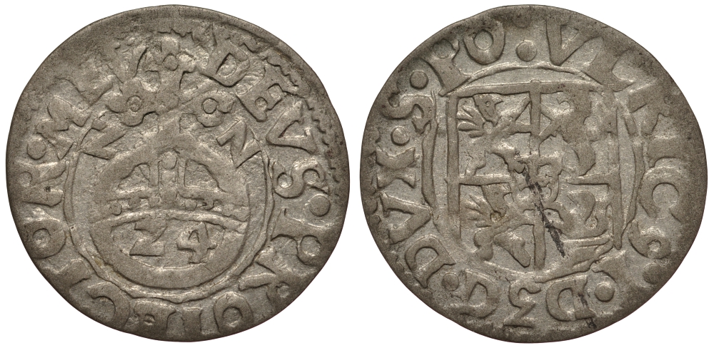 Померания, Кольберг, Камминское епископство 1/24 талера 1622 Ульрих (1618-1622), вес 0,94 гр. KM 232 серебро 1516-934