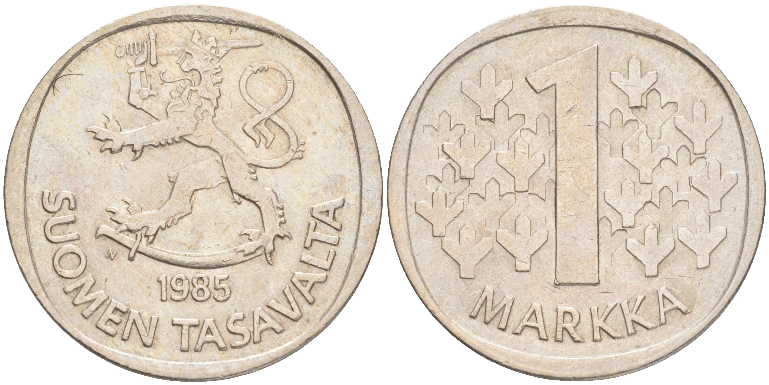 ФИНЛЯНДИЯ 1 МАРКА 1985 N KM 49а медно-никель 4556-734