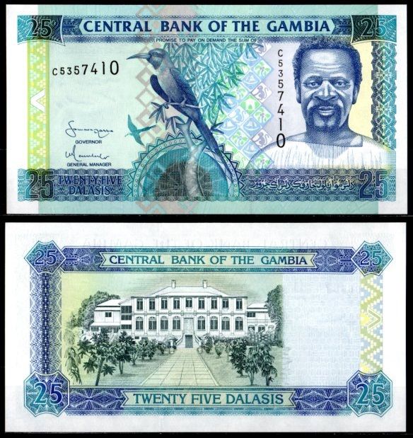 Гамбия 25 даласи ND (2001-2005) Pick 22 c бумага UNC (пресс) 7217-3-1-2