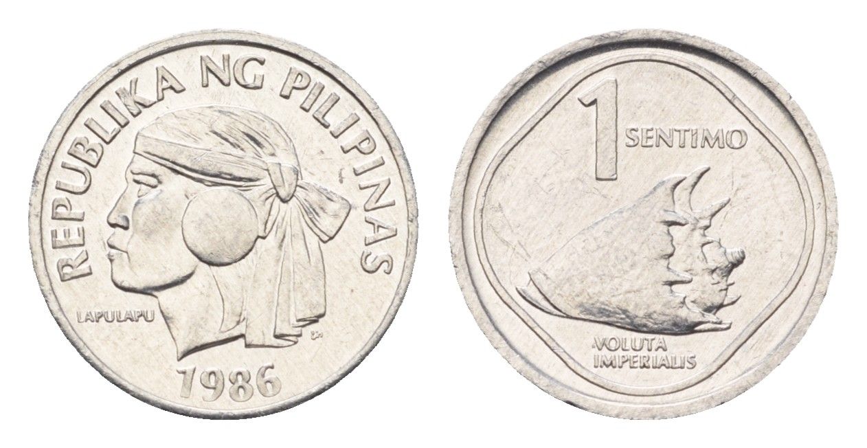 Филиппины 1 сентимо 1986 редкий год KM 238 алюмний UNC 4649-1011