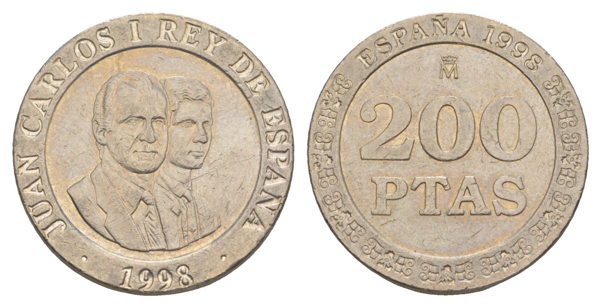 Испания 200 песет 1998 M, Хуан Карлос I (1975-2014) KM 992 медно-никель 4153-1133