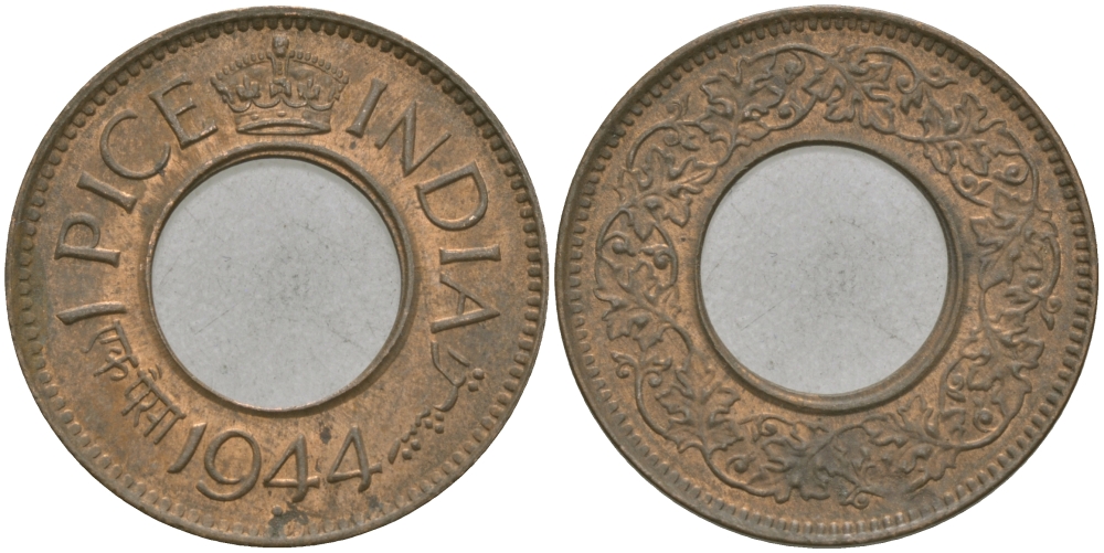 Британская Индия 1 пайс 1944 Георг VI (1936-1952) KM 533 бронза 33-1056