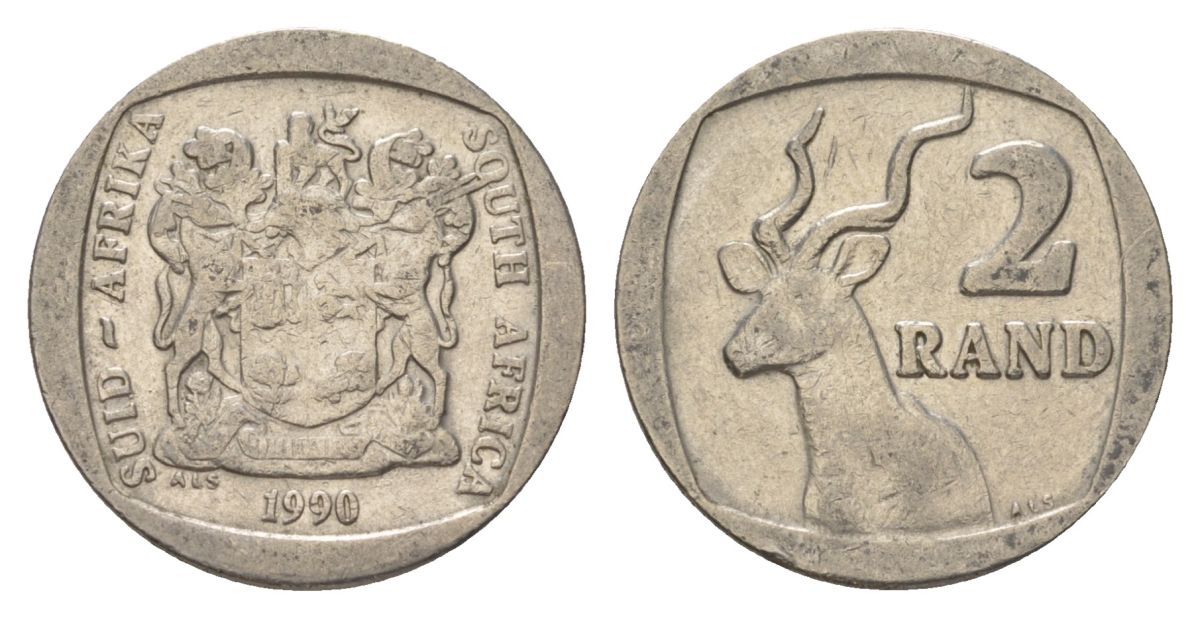 ЮАР 2 ранда 1990 KM 139 медь плакированная никелем 4626-1052