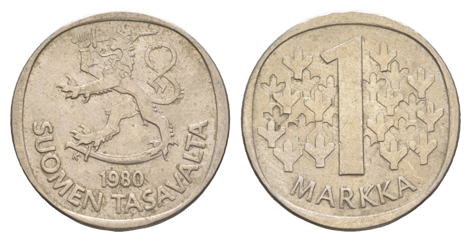 Финляндия 1 марка 1980 KM 49a медно-никель 4153-1256