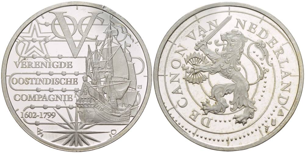 НИДЕРЛАНДЫ МЕДАЛЬ ND СЕРИЯ ИСТОРИЯ НИДЕРЛАНДОВ, ОСТИНДИЙСКАЯ ТОРГОВАЯ КОМПАНИЯ (VOC) (1602-1799), ДИАМЕТР 30 ММ., ГНУТАЯ медно-никель PROOF 1520-724