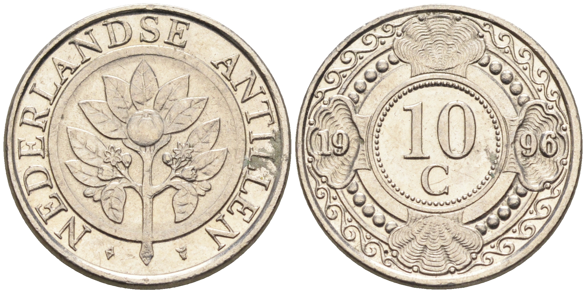 Нидерландские Антилы 10 центов 1996 Беатрикс (1980-2013) KM 34 никель 4169-361