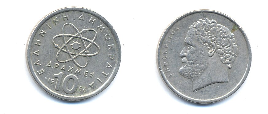 Греция 10 драхм 1986 Демокрит KM 132 медно-никель 4379-453