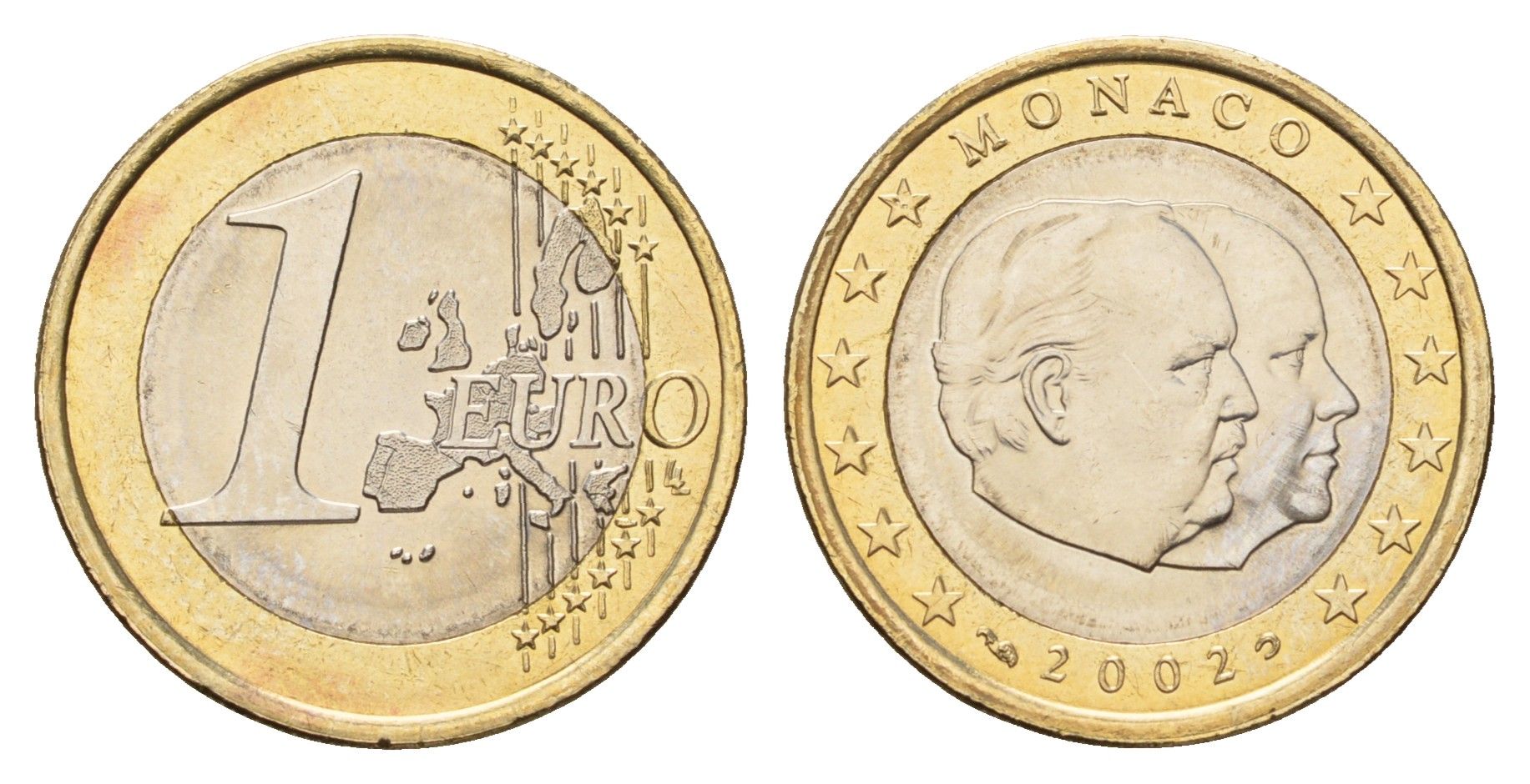 Монако 1 евро 2002 KM 173 биметалл UNC 67-1145