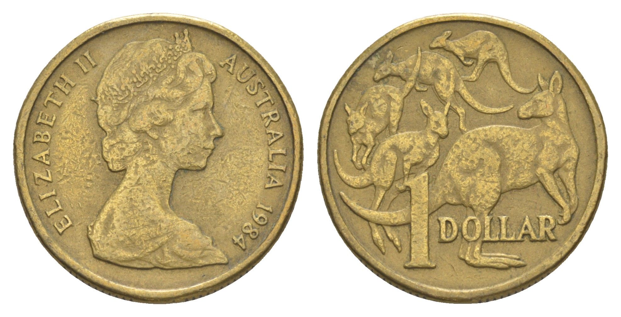 Австралия 1 доллар 1984 Елизавета II (1952-2022), кенгуру KM 77 алюминиевая бронза 4652-213