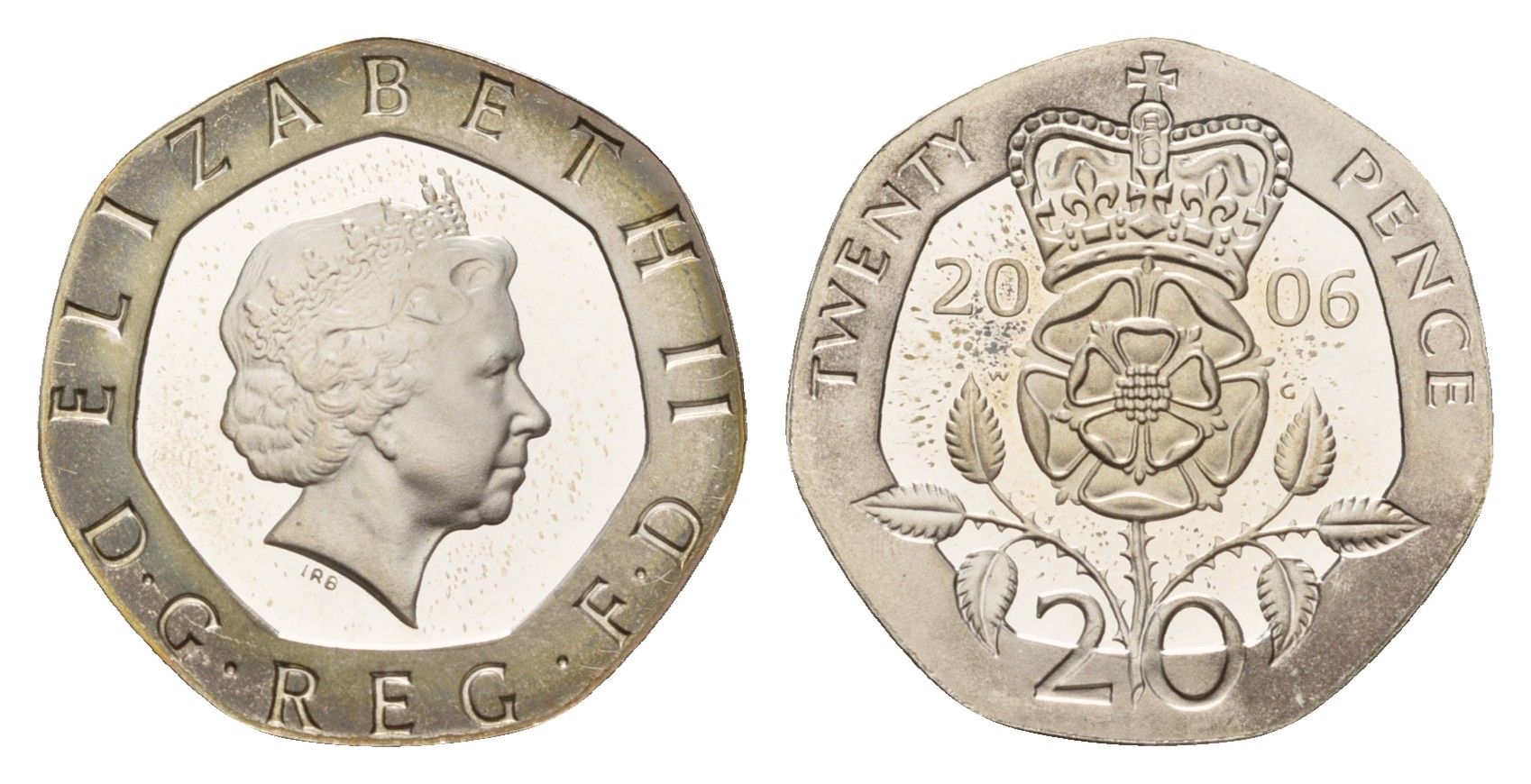 Великобритания 20 пенсов 2006 Елизавета II (1952-2022), тираж 8.000 экземпляров KM 990a, Spink G3 серебро PROOF 1095-7-54